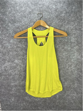 Zyia Tank Top Womens Medium Yellow Open Back Racerback Athletic Running Yoga